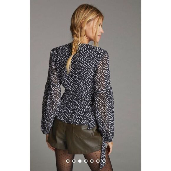Anthropologie x Porridge Puff-Sleeved Wrap Blouse Size XS NWT - Picture 3 of 7